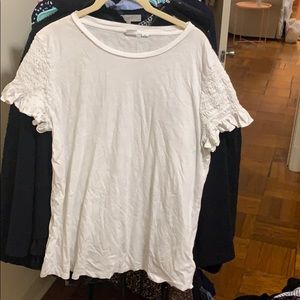 Gap White Ruffle Tee